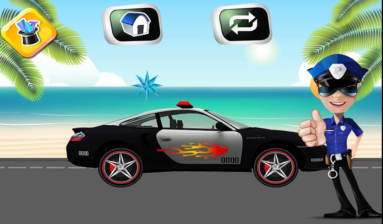 Веселая автомастерская Мультик про машинки Мойка и ремонт машинок полицейская машина