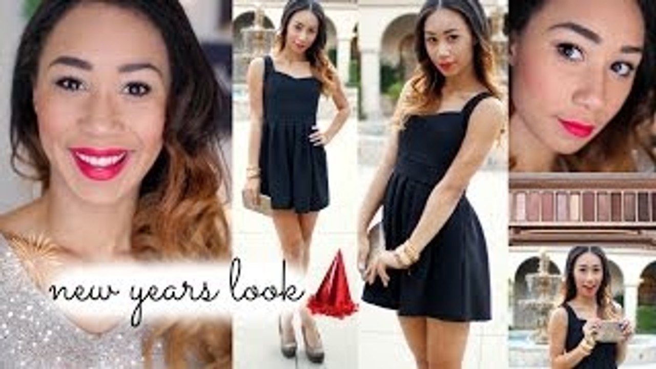 Get Ready With Me: Classy New Years Eve Party Hair Makeup + Outfit!
