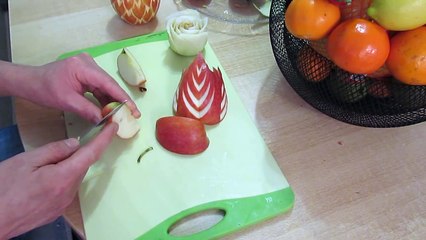 Cách tỉa Thiên nga từ quả táo-Carving Apple Swan - Apfelschwan Schnitzen - .