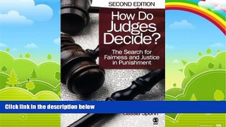 Big Deals  How Do Judges Decide?: The Search for Fairness and Justice in Punishment  Best Seller