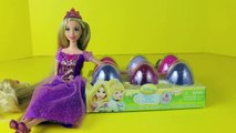 Rapunzel Barbie Opens Disney Princess Tangled and Cinderella Easter Egg Toys Surprise DisneyCarToys