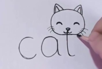 Pencil Drawing Tutorial How To Draw a Cute Cat From The word cat
