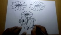 Drawing Tutorial - How to Draw Simple Flower Sketch for Kids