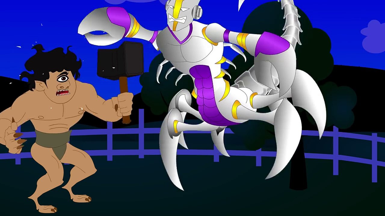 Finger Family Rhymes for Children Cyclops Vs Giant Scorpion Robot | Finger Family songs