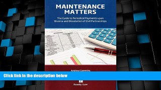 Big Deals  Maintenance Matters: The Guide to Periodical Payments upon Divorce and Dissolution of