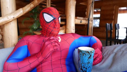 Fat Spiderman and Spidergirl vs Venom In Real Life - Snowball Fight! | Superhero Movie