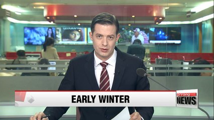 Season's first snow in Jeju's Hallasan Mountain