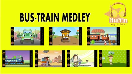 Wheels on the Bus & Bus Train Medley | Nursery Rhymes Collection