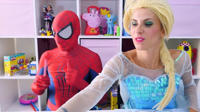 Spiderman vs Frozen Elsa Peppa Pig & Mickey Mouse Drawing Challenge - Play Doh Ice Cream Creations!-UwspNptiJ3o