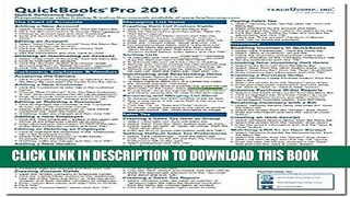 Read Now QuickBooks Pro 2016 Quick Reference Training Card - Laminated Tutorial Guide Cheat Sheet