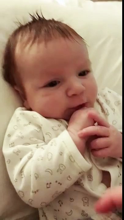 2 Month old says hello
