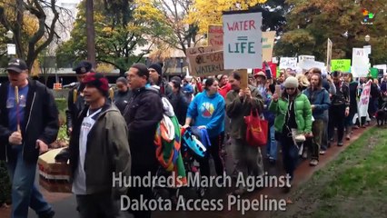 Hundreds March Against Dakota Access Pipeline