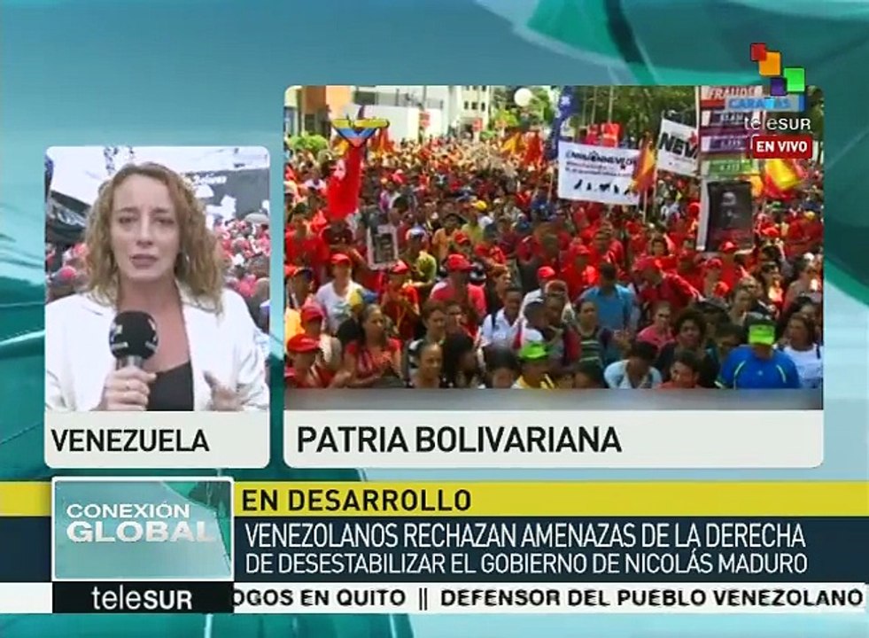 Venezolanos marchan para repudiar las amenazas de golpe parlamentario