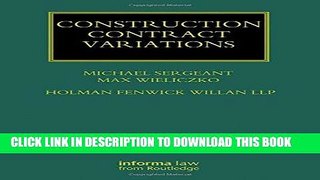 Read Now Construction Contract Variations (Construction Practice Series) PDF Book