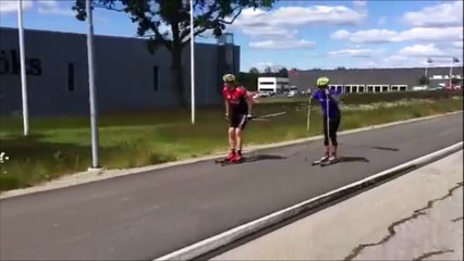 Le ski à roulettes c'est tres dangereux !