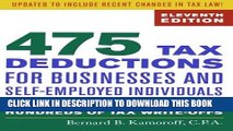 [Ebook] 475 Tax Deductions for Businesses and Self-Employed Individuals: An A-to-Z Guide to