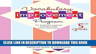 [Free Read] Vocabulary Improvement Program for English Language Learners and Their Classmates, 5th