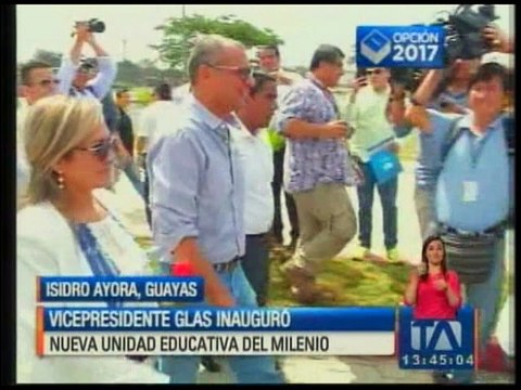 Jorge Glas inauguró Unidad Educativa del Milenio