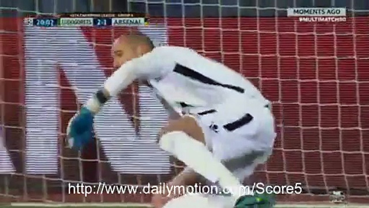 Granit Xhaka Goal Ludogorets 2 - 1 Arsenal CL 1-11-2016