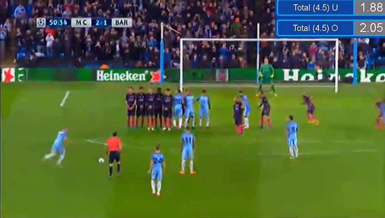 2-1 Kevin De Bruyne Free-Kick Goal HD - Manchester City 2-1 Barcelona - 01.11.2016