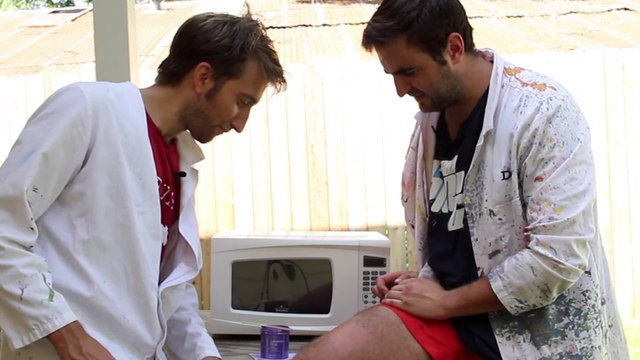 The Slow Mo Guys WAX THEIR LEGS In Slow Motion!