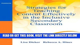 [Free Read] Strategies for Teaching Content Effectively in the Inclusive Secondary Classroom Full