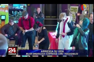EEUU: mujer embarazada sorprende tragando sables