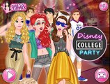 Princess Ariel Anna and Rapunzel disney college party - Games for girls