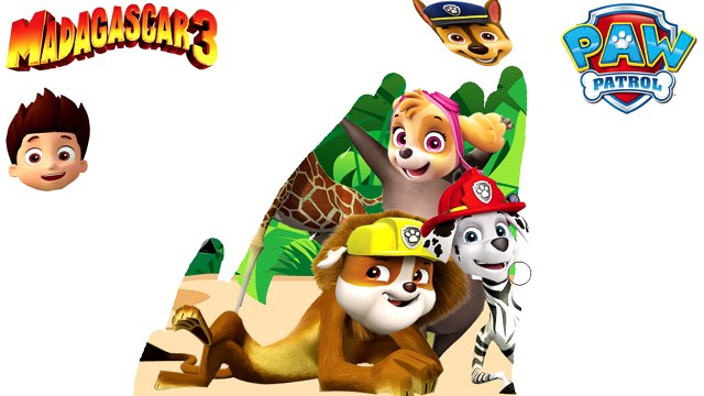 PAW PATROL en español Se Disfraza MADAGASCAR│Paint for kids│LA PATRULLA CANINA capitulos completos