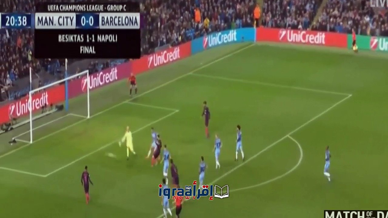 اهداف مباراة برشلونة ومانشستر سيتي 1-3 اليوم ال...