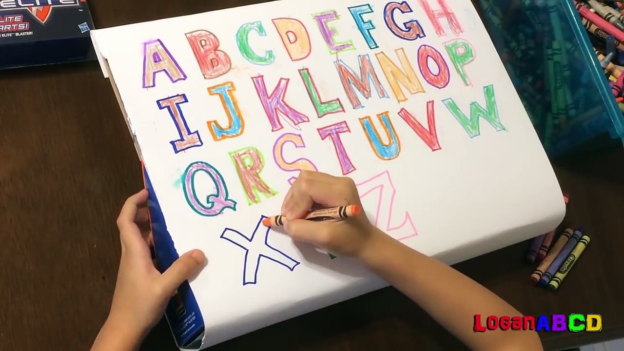 Nerf War - ABC Letters Alphabets and Monster Trucks_ Unboxing NERF STRYFE-Tg30JlOY3iE