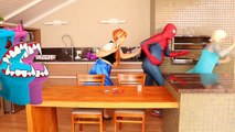 Spiderman VAMPIRE TOILET ATTACK! w Frozen Elsa Joker Maleficent Princess PART 1