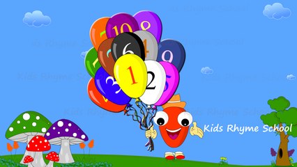 Learn Numbers with colorful Balloons │Balloon Numbers 1 to 10 │Kids Rhyme School