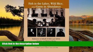 Big Deals  Fish in the Lakes, Wild Rice,  and Game in Abundance: Testimony on Behalf of Mille Lacs
