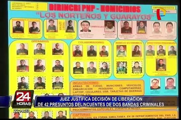 Juez justifica decisión de liberación de presuntos delincuentes