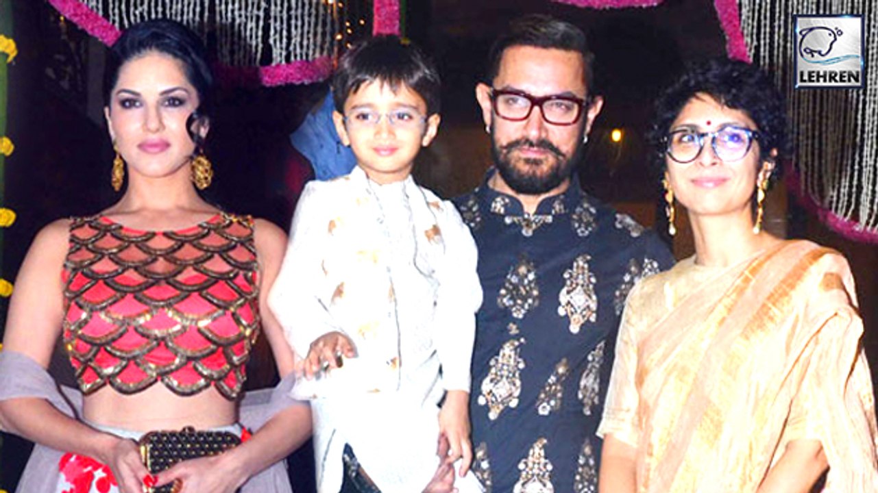Sunny Leone At Aamir Khan's DIWALI Party | Kiran Rao