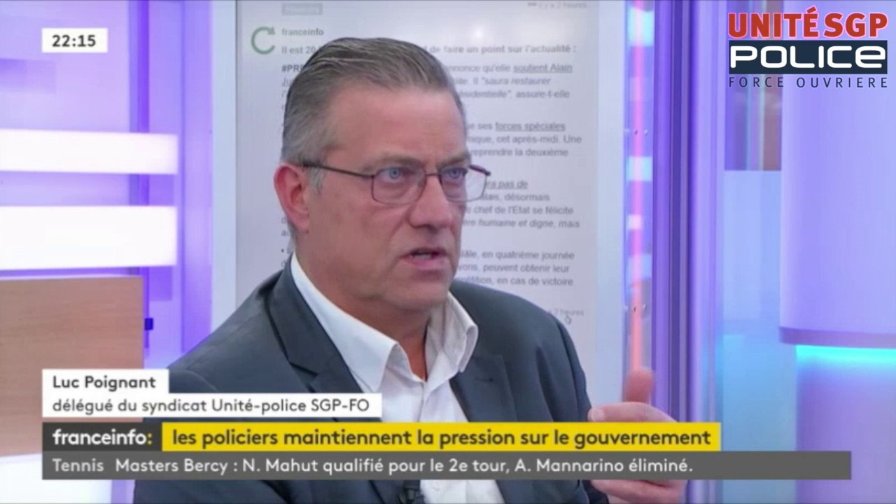 MANIFESTATIONS DE POLICIERS - LUC POIGNANT INVITÉ DE  FRANCE INFO TV