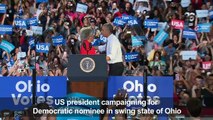 In pitch to men, Obama says Clinton treated differently