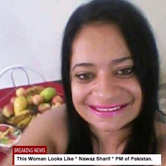 This girl look like Mian Nawaz Shareef Prime minister of Pakistan