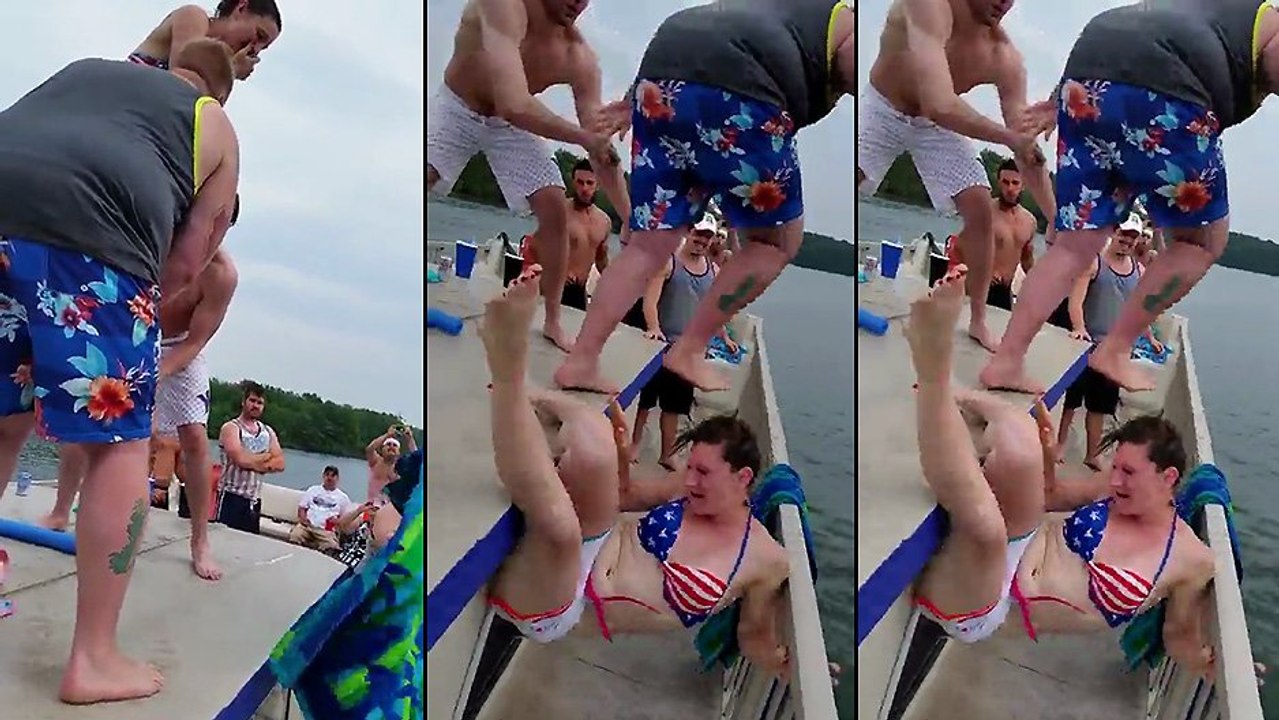 Une jeune femme demande à deux de ses amis de la jetter par-dessus bord !