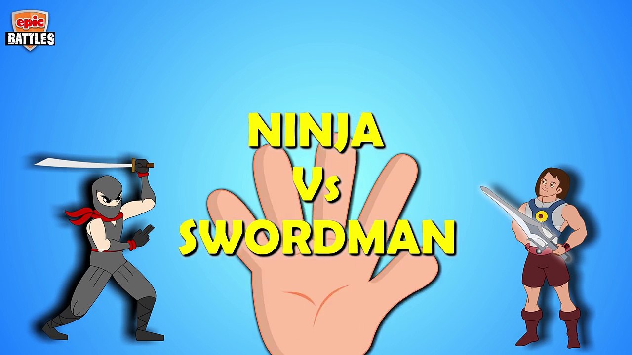 Finger Family Epic Battle Crazy Ninja Vs Sword | Finger Family Rhymes for Children