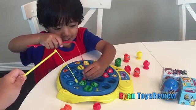 LETS GO FISHING GAME Kinder Joy Surprise Eggs Opening Toys Family Fun Activity for Kids L