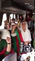 PTI Jalsa Girls In Bus Coming to Islamabad