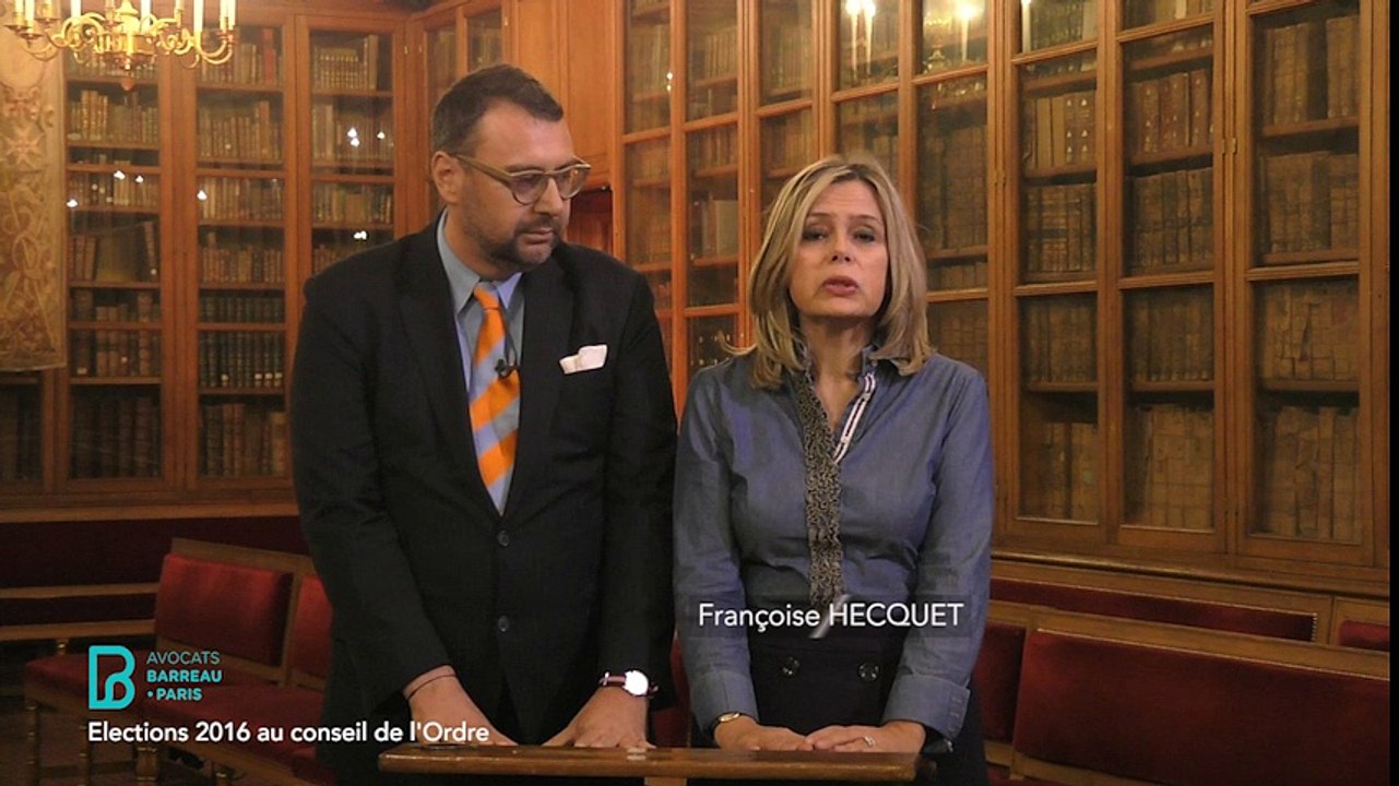 Madame Francoise HECQUET et Monsieur Frédéric FORGUES, candidats au Conseil de l'Ordre