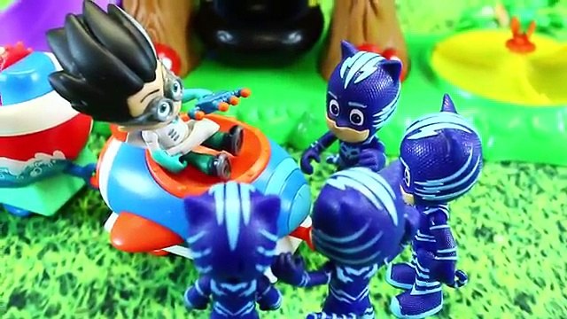 PJ Masks 4 CATBOYS!!! New PJ Masks Toy Episode Romeos Duplication & Weebles Treehouse DisneyCarToys