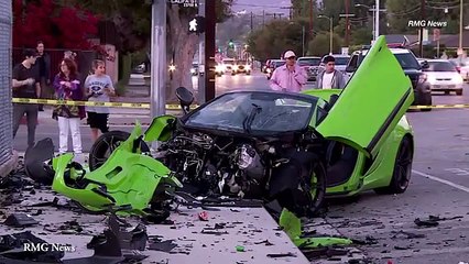 McLaren Green 640S Spider  destroyed in violent crash