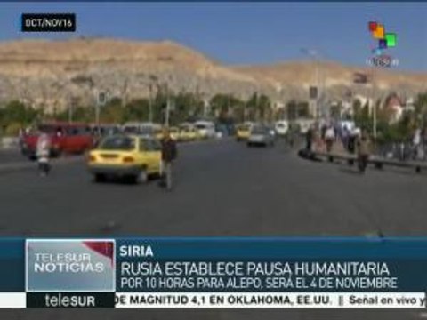 Siria: Rusia iniciará nueva tregua humanitaria en Alepo