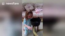 Dad tells toddler he's eaten all her Halloween treats, she reacts badly