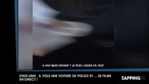 Un homme vole une voiture de police en direct sur Facebook, la vidéo buzz