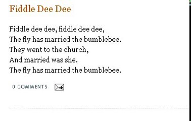 Fiddle Dee Dee | Nursery Rhymes Songs With Lyrics and Action | Poems For Kids Lyrics